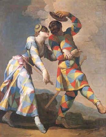 Giovanni Domenico Ferretti Arlecchino und Colombina china oil painting image